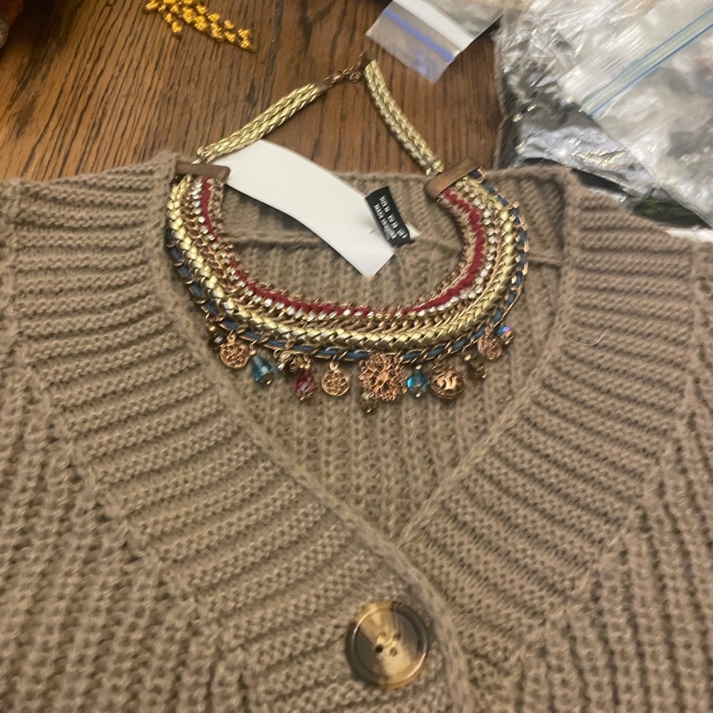 Source Unknown Gold And Red Multi-Layer Necklace - image 2